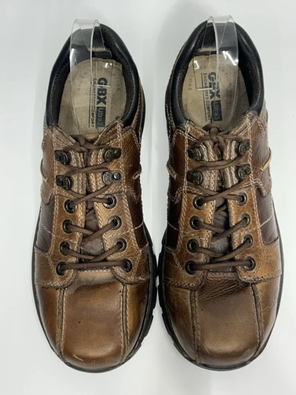 GBX Billiard Mens Shoes 12 Brown Leather Chunky Oxford Casual Shoes Lug Sole Y2K